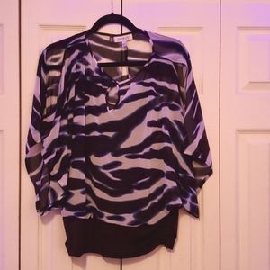 Jennifer Lopez sheer multicolored blouse in size m